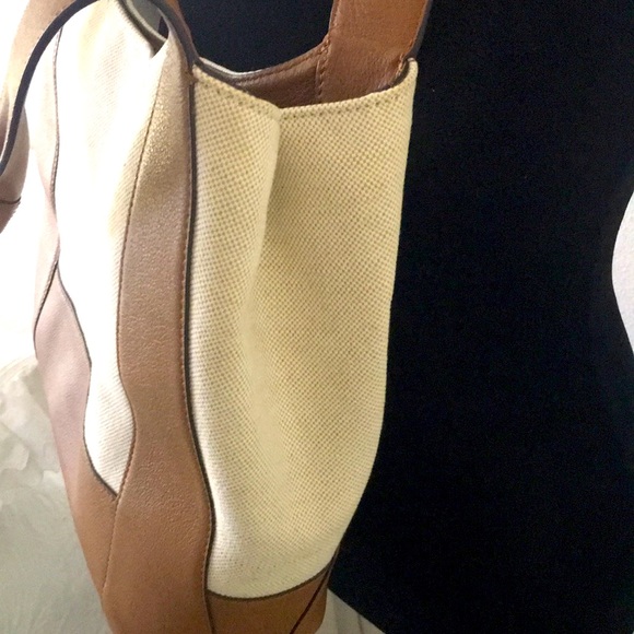 FINAL SALE PRICE MK Tan Canvas and Leather Bag - Picture 4 of 10